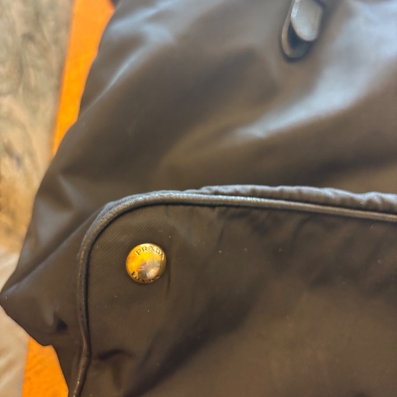 Prada Tessuto Black Nylon Cervo Shopping Tote-Leather Handle  Removable strap - Picture 12 of 16